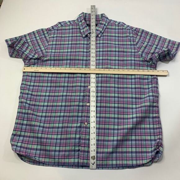 Cremieux Shirt Mens XXL 2XL Pink Blue Mint Cotton Check Button Down Short Sleeve - Picture 6 of 11